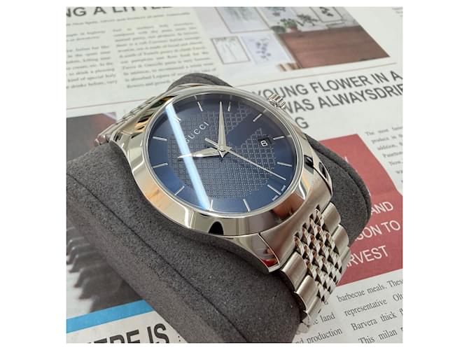 Gucci Bracciale G-Timeless Quadrante Blu Grano di Riso - vista 13