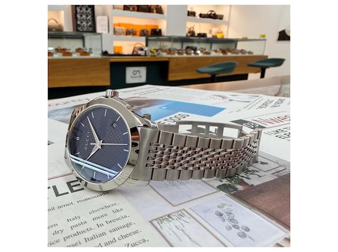 Gucci Bracciale G-Timeless Quadrante Blu Grano di Riso - vista 18