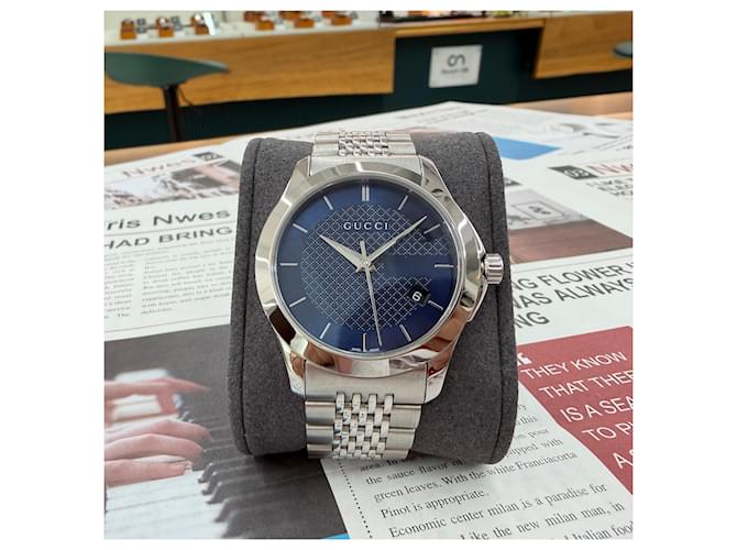 Gucci Bracciale G-Timeless Quadrante Blu Grano di Riso - vista 24