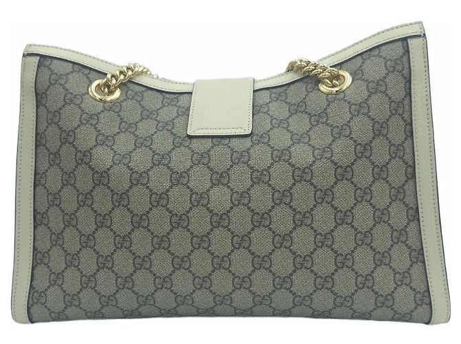 Gucci Borsa a tracolla con catena medium Padlock GG Supreme Canvas Tote Bag Bianco - vista 15
