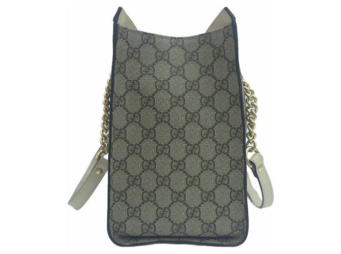 Gucci Borsa a tracolla con catena medium Padlock GG Supreme Canvas Tote Bag Bianco - vista 3