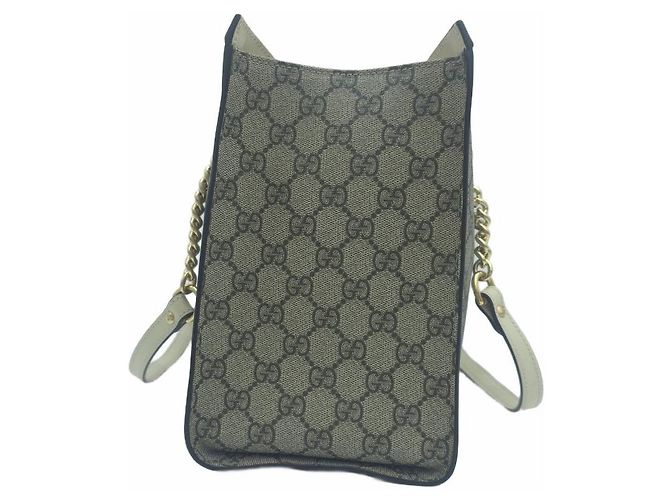 Gucci Borsa a tracolla con catena medium Padlock GG Supreme Canvas Tote Bag Bianco - vista 4