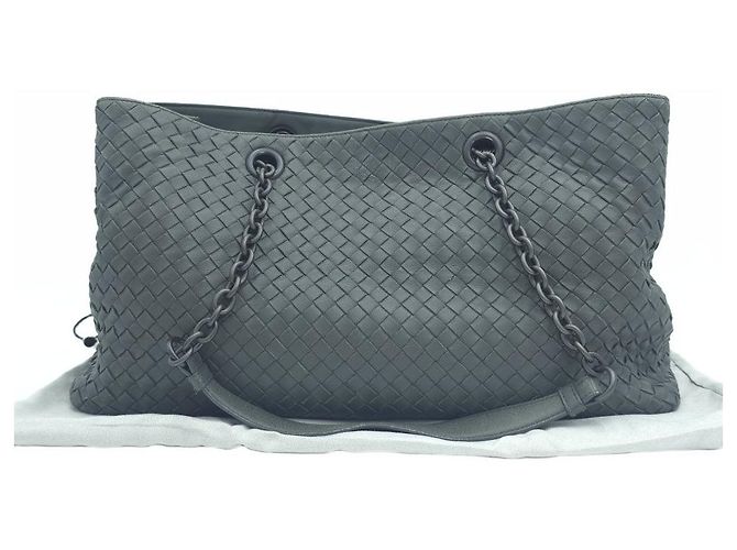 Bottega Veneta Intrecciato Nappa Leder Chain Tote Bag Grau Braun - Ansicht 10
