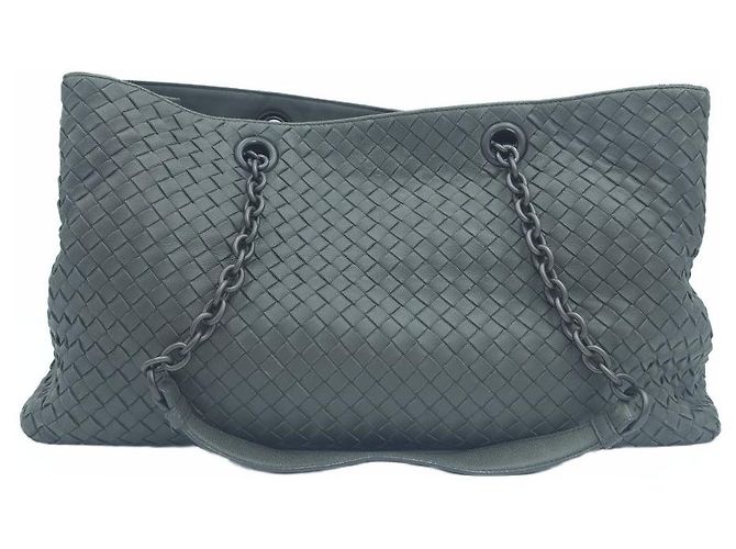 Bottega Veneta Intrecciato Nappa Leder Chain Tote Bag Grau Braun - Ansicht 2