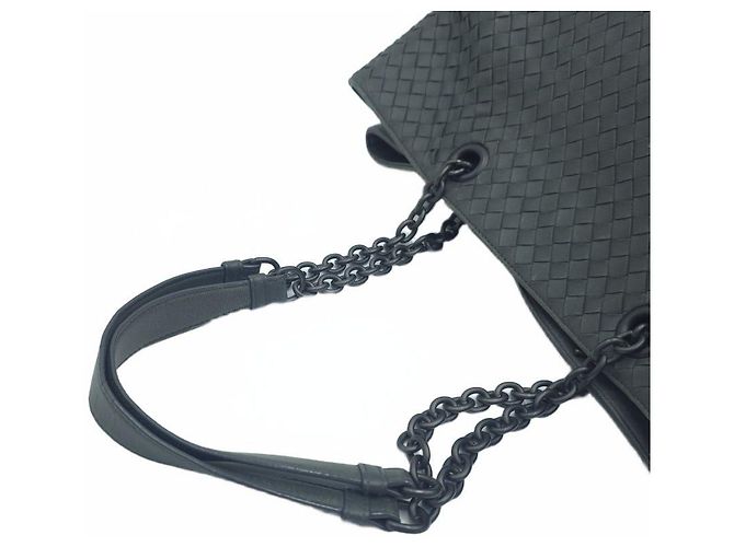 Bottega Veneta Intrecciato Nappa Leder Chain Tote Bag Grau Braun - Ansicht 8