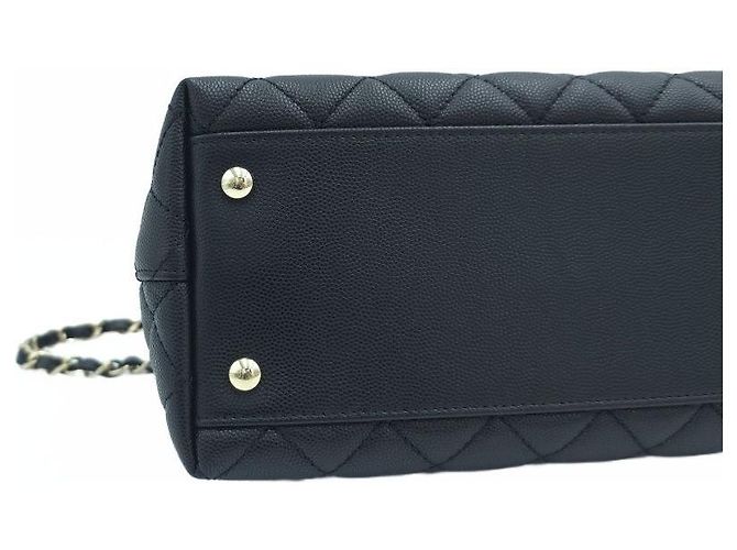 Chanel Borsa Tote Coco Handle Medium Caviar Skin Top Handle Nera Nero - vista 16