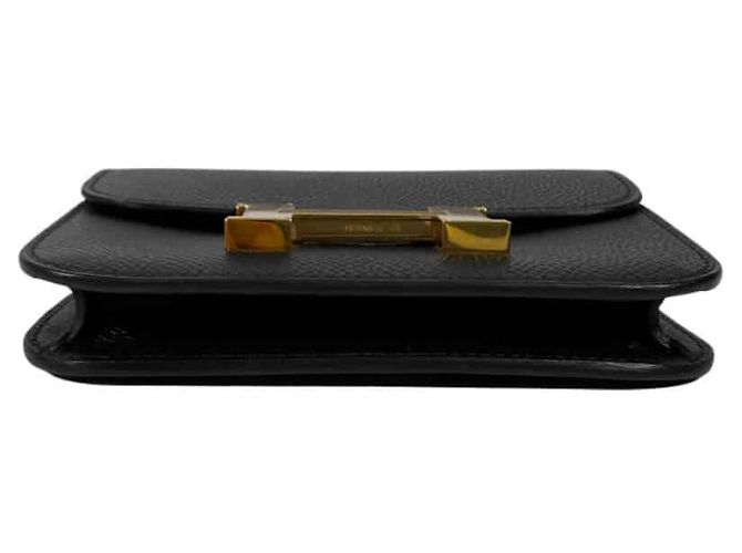 Hermès Borsa a tracolla cintura portafoglio compatto Constance Slim Epsom Nero Oro D'oro - vista 11