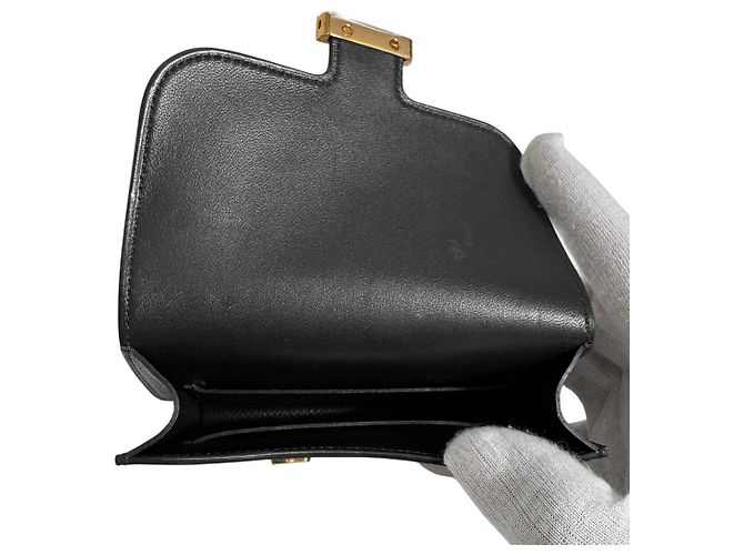 Hermès Borsa a tracolla cintura portafoglio compatto Constance Slim Epsom Nero Oro D'oro - vista 16