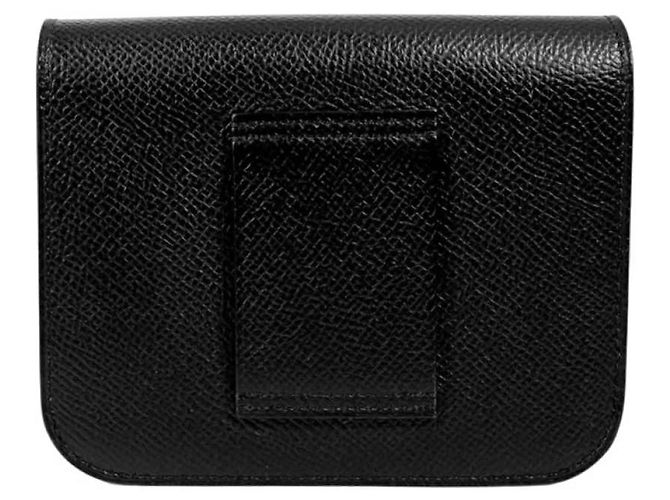 Hermès Borsa a tracolla cintura portafoglio compatto Constance Slim Epsom Nero Oro D'oro - vista 8