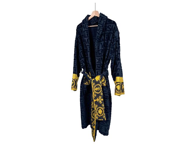 Versace Bademantel Love Baroque für Herren Blau - Ansicht 2