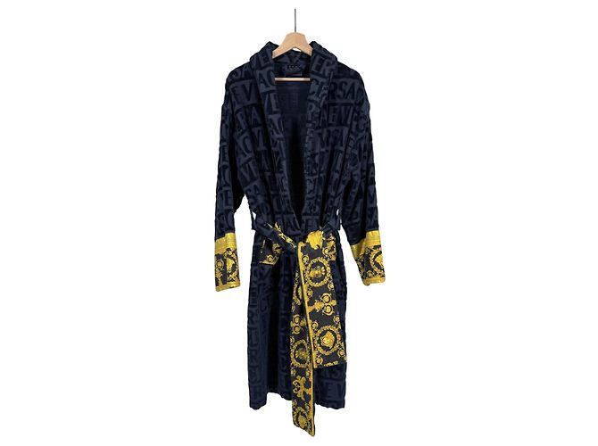 Versace Bademantel Love Baroque für Herren Blau - Ansicht 4
