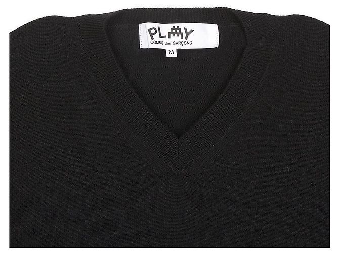 Comme Des Garcons Pull en maille Invader Double Wappen AZ Noir - vue 4
