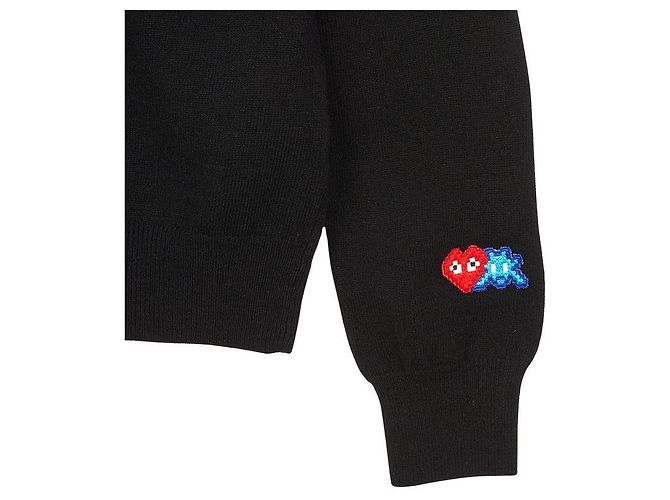 Comme Des Garcons Pull en maille Invader Double Wappen AZ Noir - vue 5