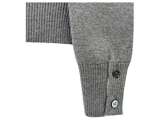 Thom Browne Strick mit Milano-Stich und diagonalem grauen Streifen Braun - Ansicht 11