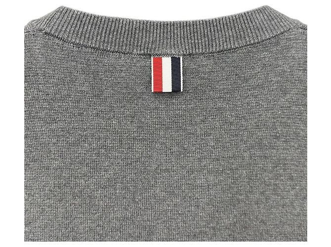 Thom Browne Strick mit Milano-Stich und diagonalem grauen Streifen Braun - Ansicht 12
