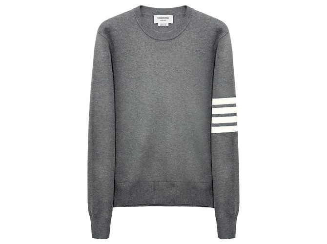 Thom Browne Strick mit Milano-Stich und diagonalem grauen Streifen Braun - Ansicht 7