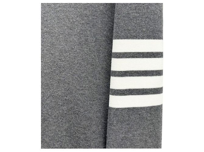 Thom Browne Strick mit Milano-Stich und diagonalem grauen Streifen Braun - Ansicht 9