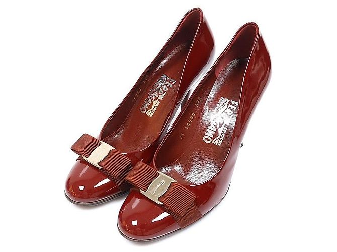 Salvatore Ferragamo Décolleté Carla Wine Patent da donna Rosso - vista 3