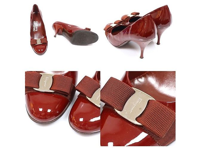 Salvatore Ferragamo Décolleté Carla Wine Patent da donna Rosso - vista 5