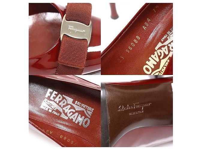 Salvatore Ferragamo Décolleté Carla Wine Patent da donna Rosso - vista 7