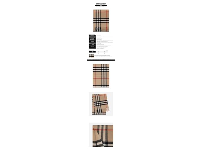 Burberry Sciarpa in Cashmere Check Beige Marrone - vista 2