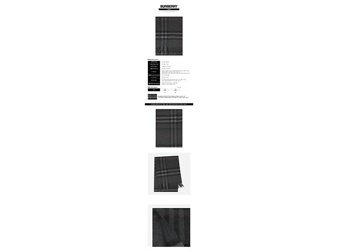 Burberry Karoförmiger Kaschmir-Schal Charcoal Braun - Ansicht 2