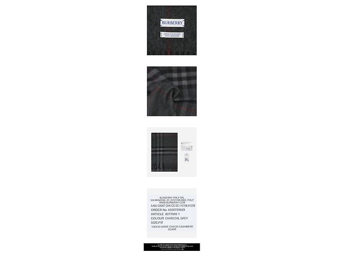 Burberry Karoförmiger Kaschmir-Schal Charcoal Braun - Ansicht 3