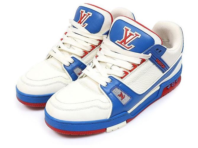 Louis Vuitton Sneakers LV Trainer da uomo Bianco Blu Rosso - vista 3