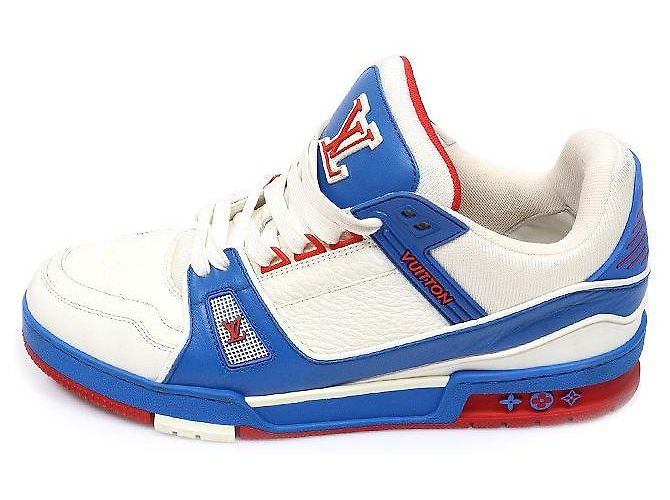 Louis Vuitton Sneakers LV Trainer da uomo Bianco Blu Rosso - vista 4