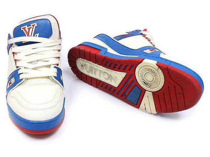 Louis Vuitton Sneakers LV Trainer da uomo Bianco Blu Rosso - vista 6