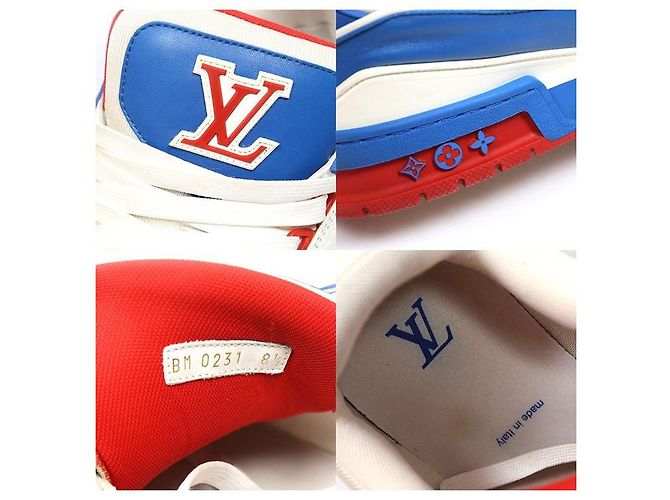 Louis Vuitton Sneakers LV Trainer da uomo Bianco Blu Rosso - vista 8