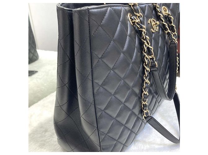 Chanel Borsa Tote Timeless Shopper Black Gold Nero - vista 4