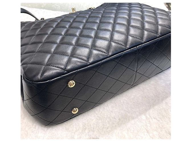 Chanel Borsa Tote Timeless Shopper Black Gold Nero - vista 5