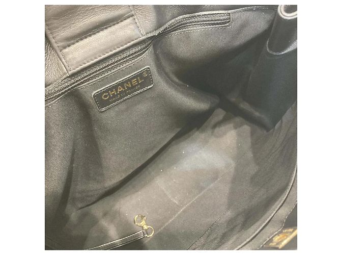 Chanel Borsa Tote Timeless Shopper Black Gold Nero - vista 6