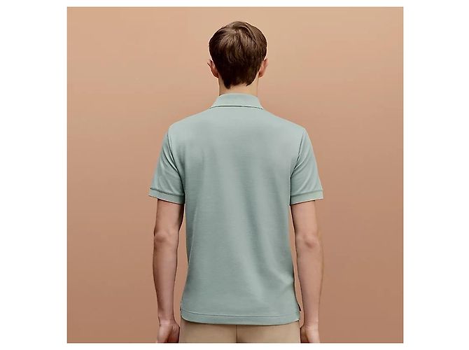 Hermès Technisches Kurzarm-Poloshirt für Herren Grün - Ansicht 3