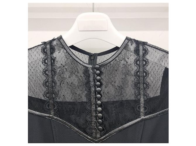 Louis Vuitton Abito skater in seta a maniche corte Nero - vista 5