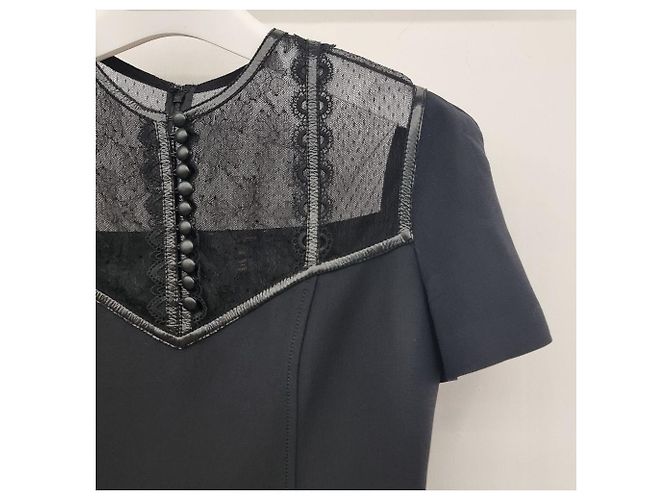 Louis Vuitton Abito skater in seta a maniche corte Nero - vista 6