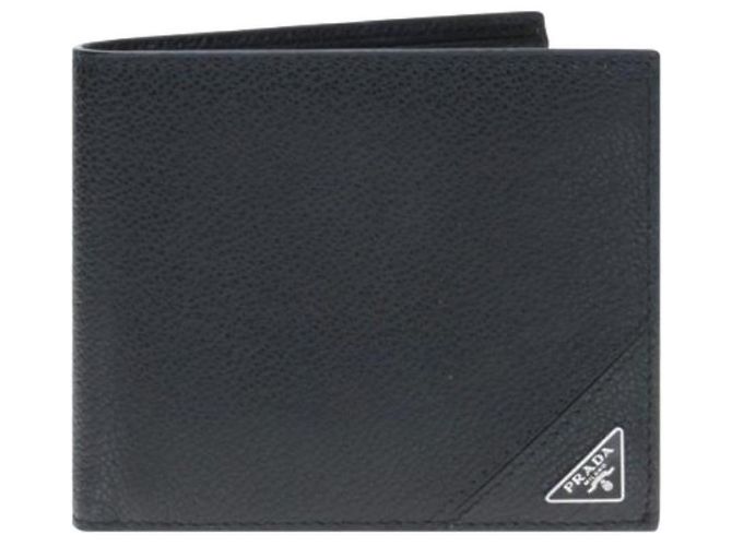 Prada Cartera Vitello Logo Negra con sello: Negro - vista 4