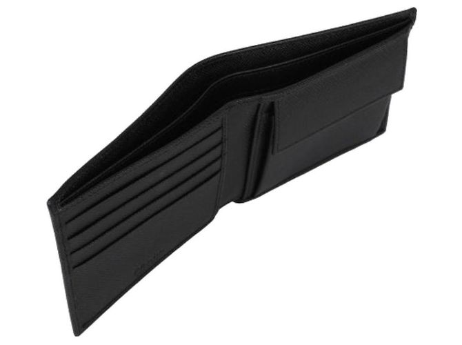 Prada Cartera Vitello Logo Negra con sello: Negro - vista 5