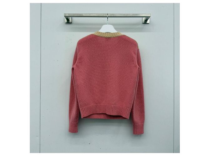 Chanel Pull en maille en cachemire avec logo CC Rouge - vue 7
