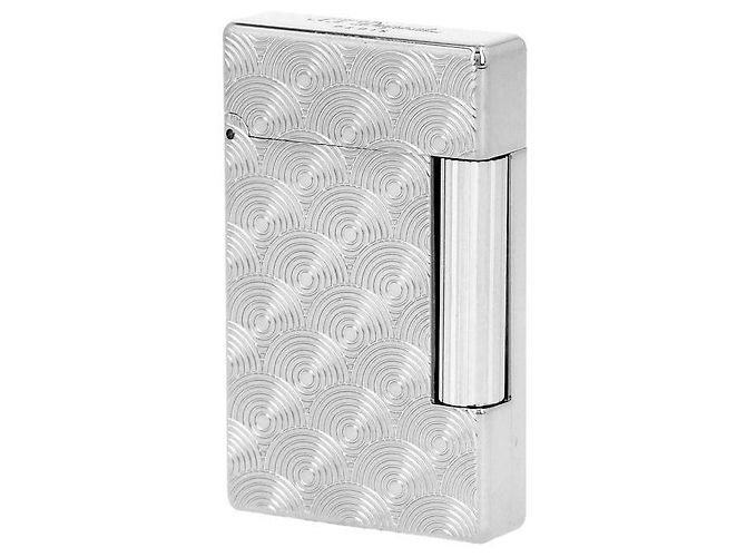St Dupont Cinetic Silver Lighter with Initials Silvery - view 3