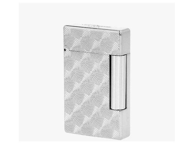 St Dupont Cinetic Silver Lighter with Initials Silvery - view 5