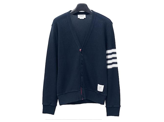 Thom Browne Offener Spitzenstrickjacke Blau - Ansicht 3