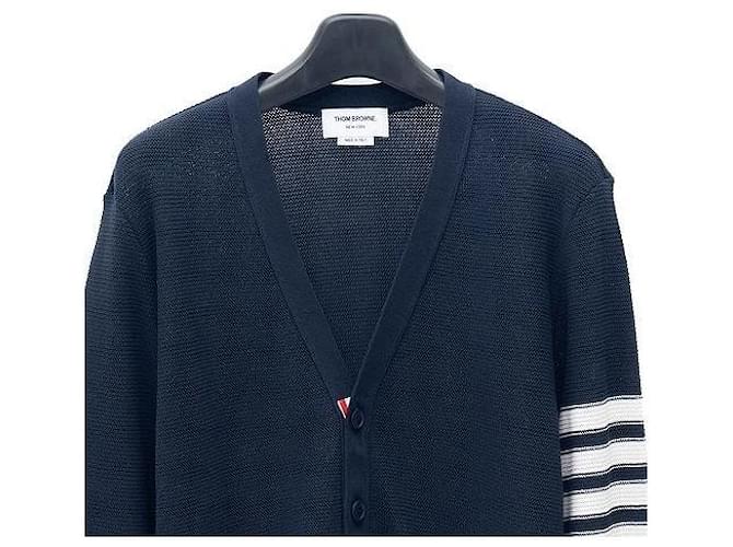 Thom Browne Offener Spitzenstrickjacke Blau - Ansicht 6