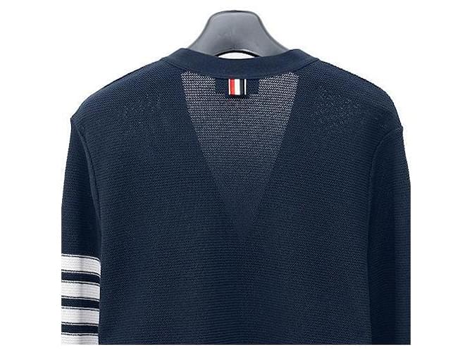 Thom Browne Offener Spitzenstrickjacke Blau - Ansicht 7
