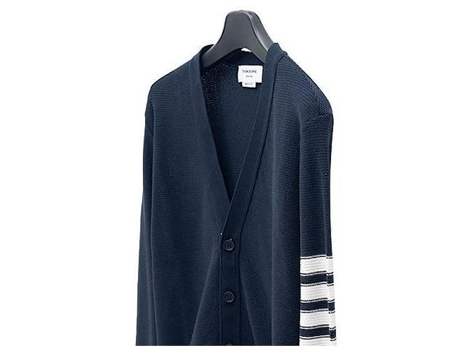 Thom Browne Offener Spitzenstrickjacke Blau - Ansicht 8
