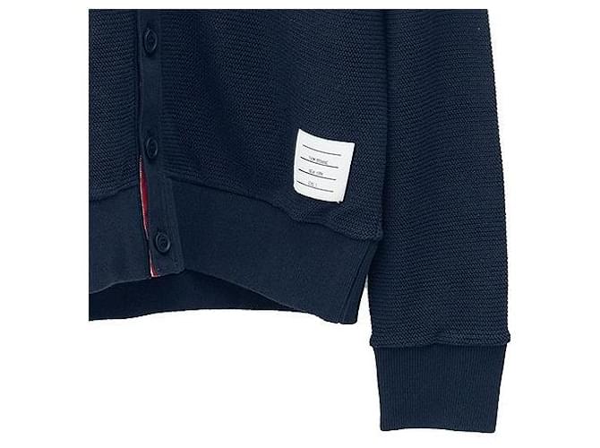 Thom Browne Offener Spitzenstrickjacke Blau - Ansicht 9