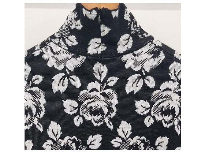 Balenciaga Strickpullover mit Blumenmuster aus Wollmischung und Stehkragen - Ansicht 4
