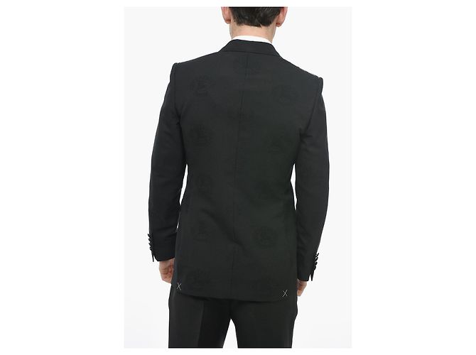 Burberry Blazer in lana ricamato nero - vista 2