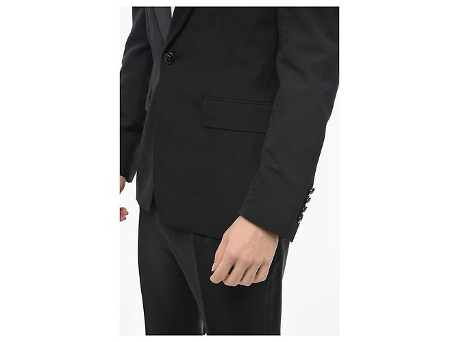 Burberry Blazer in lana ricamato nero - vista 3